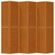 Разделител за стая, 6 панела, кафяв, дърво пауловния масив