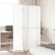 Разделител за стая, 4 панела, бял, дърво пауловния масив