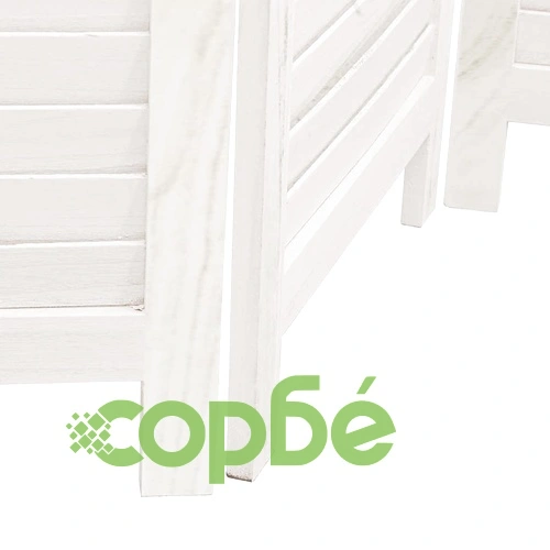 Разделител за стая, 5 панела, бял, дърво пауловния масив ➤ топ цена ➤ sorbe.bg