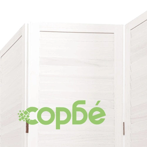 Разделител за стая, 5 панела, бял, дърво пауловния масив ➤ топ цена ➤ sorbe.bg