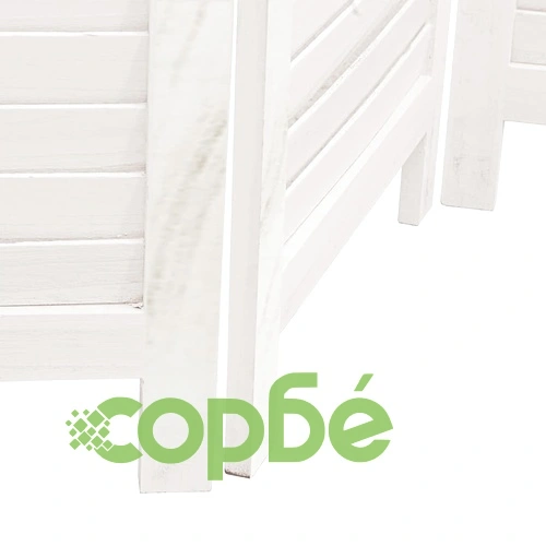 Разделител за стая, 5 панела, бял, дърво пауловния масив ➤ топ цена ➤ sorbe.bg