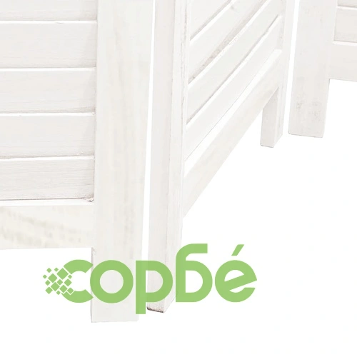 Разделител за стая, 6 панела, бял, дърво пауловния масив ➤ топ цена ➤ sorbe.bg