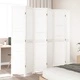Разделител за стая, 6 панела, бял, дърво пауловния масив