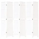 Разделител за стая, 6 панела, бял, дърво пауловния масив
