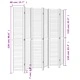 Разделител за стая, 6 панела, бял, дърво пауловния масив