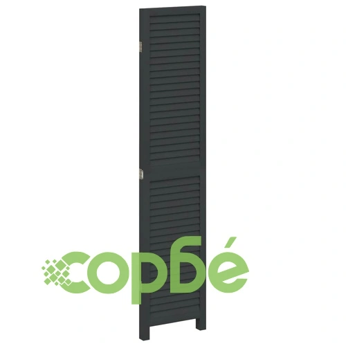 Разделител за стая, 3 панела, черен, дърво пауловния масив ➤ топ цена ➤ sorbe.bg