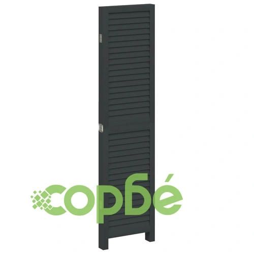 Разделител за стая, 4 панела, черен, дърво пауловния масив ➤ топ цена ➤ sorbe.bg