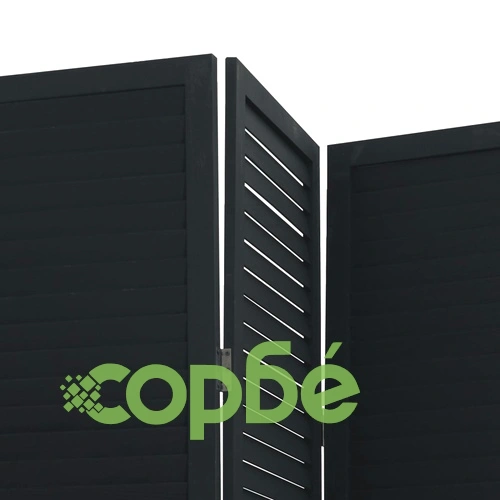 Разделител за стая, 4 панела, черен, дърво пауловния масив ➤ топ цена ➤ sorbe.bg