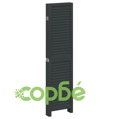 Разделител за стая, 6 панела, черен, дърво пауловния масив ➤ топ цена ➤ sorbe.bg