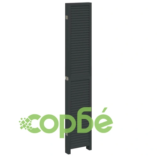 Разделител за стая, 6 панела, черен, дърво пауловния масив ➤ топ цена ➤ sorbe.bg