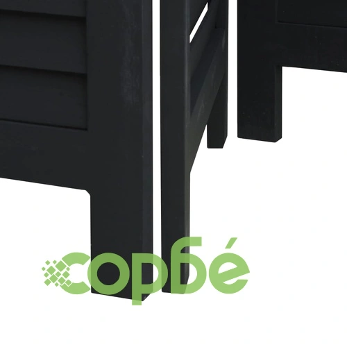 Разделител за стая, 6 панела, черен, дърво пауловния масив ➤ топ цена ➤ sorbe.bg