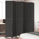 Разделител за стая, 6 панела, черен, дърво пауловния масив