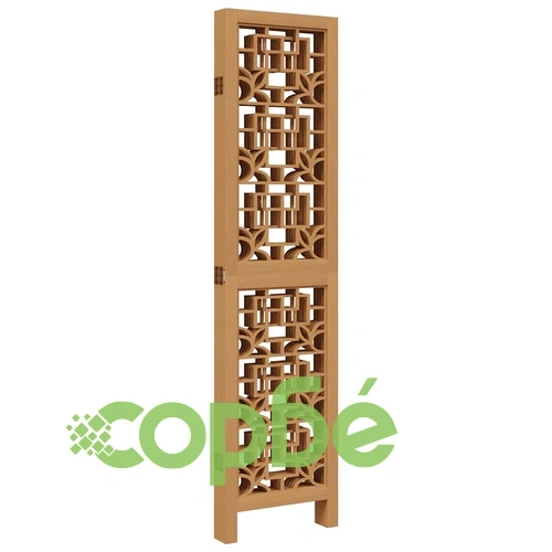 Разделител за стая, 5 панела, кафяв, дърво пауловния масив ➤ топ цена ➤ sorbe.bg