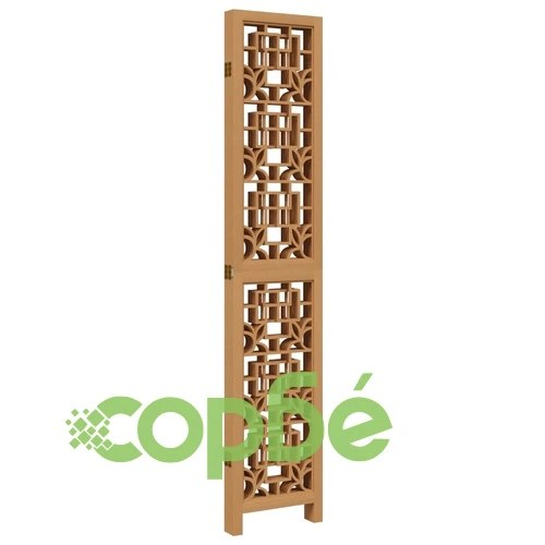 Разделител за стая, 5 панела, кафяв, дърво пауловния масив ➤ топ цена ➤ sorbe.bg