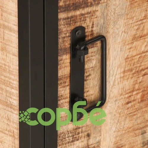 Шкаф за баня 40x27x90 см мангово дърво масив и желязо ➤ топ цена ➤ sorbe.bg