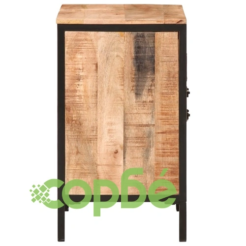 Шкаф за баня за мивка 55x35x60 см мангово дърво масив и желязо ➤ топ цена ➤ sorbe.bg