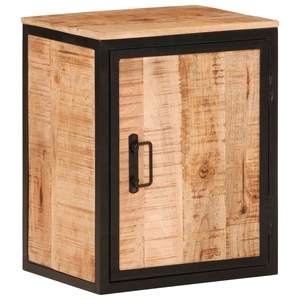 Шкаф за баня 40x30x50 см мангово дърво масив и желязо