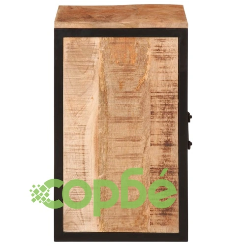 Шкаф за баня 40x30x50 см мангово дърво масив и желязо ➤ топ цена ➤ sorbe.bg