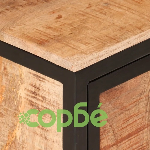 Шкаф за баня 40x30x50 см мангово дърво масив и желязо ➤ топ цена ➤ sorbe.bg