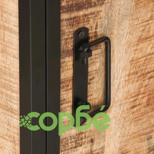 Шкаф за баня 40x30x50 см мангово дърво масив и желязо ➤ топ цена ➤ sorbe.bg