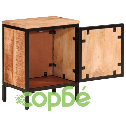 Нощно шкафче 40x30x52,5 см грубо мангово дърво масив ➤ топ цена ➤ sorbe.bg