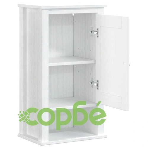 Шкаф за баня BERG, бял, 40x27x71,5 см, бор масив ➤ топ цена ➤ sorbe.bg