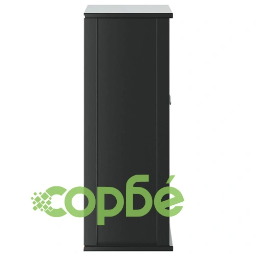 Шкаф за баня BERG, черен, 69,5x27x71,5 см, дърво масив ➤ топ цена ➤ sorbe.bg