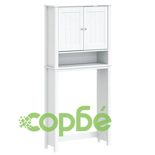 Шкаф за пералня BERG бял 76x27x164,5 см масивно дърво ➤ топ цена ➤ sorbe.bg