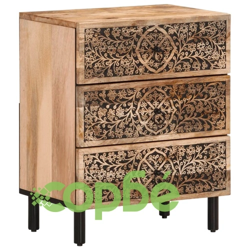 Нощно шкафче 50x33x60 см мангово дърво масив ➤ топ цена ➤ sorbe.bg