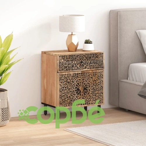 Нощно шкафче 50x33x60 см мангово дърво масив ➤ топ цена ➤ sorbe.bg
