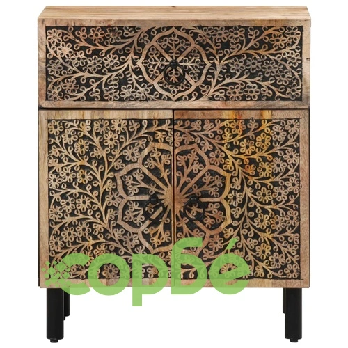 Нощно шкафче 50x33x60 см мангово дърво масив ➤ топ цена ➤ sorbe.bg