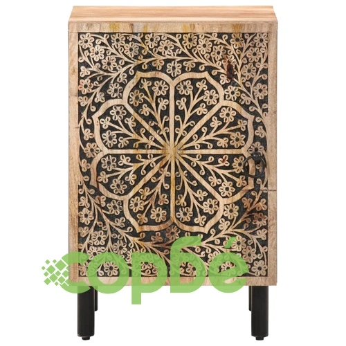 Шкаф за баня 38x33x58 см масивно мангово дърво ➤ топ цена ➤ sorbe.bg