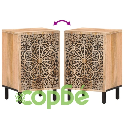 Шкаф за баня 38x33x58 см масивно мангово дърво ➤ топ цена ➤ sorbe.bg