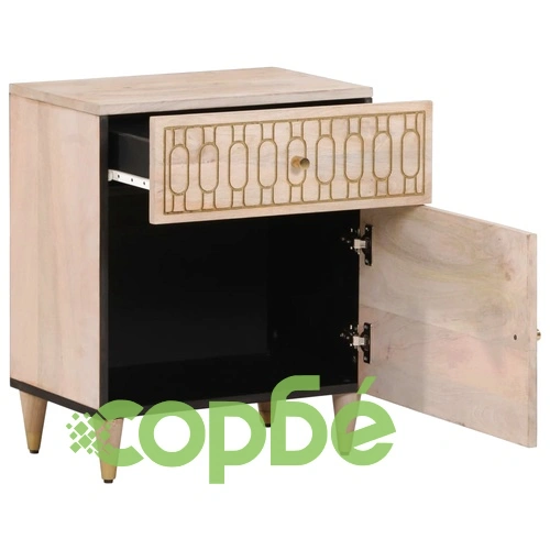 Нощно шкафче 50x33x60 см мангово дърво масив ➤ топ цена ➤ sorbe.bg