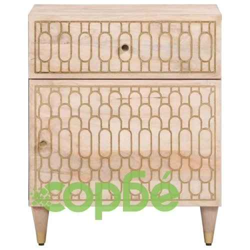 Нощно шкафче 50x33x60 см мангово дърво масив ➤ топ цена ➤ sorbe.bg