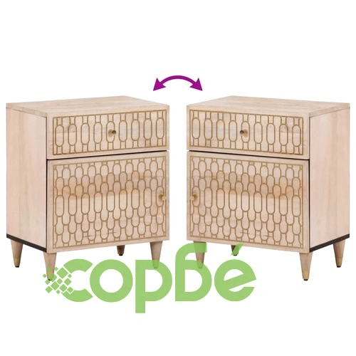 Нощно шкафче 50x33x60 см мангово дърво масив ➤ топ цена ➤ sorbe.bg