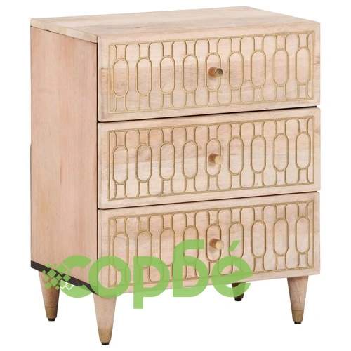 Нощно шкафче 50x33x60 см мангово дърво масив ➤ топ цена ➤ sorbe.bg