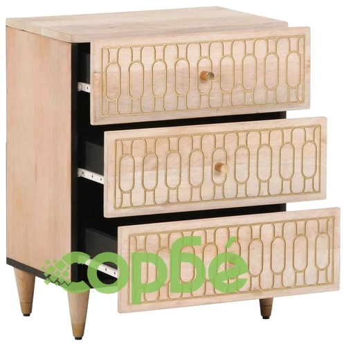 Нощно шкафче 50x33x60 см мангово дърво масив ➤ топ цена ➤ sorbe.bg