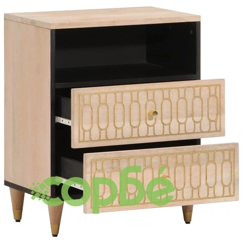 Нощно шкафче 50x33x60 см мангово дърво масив ➤ топ цена ➤ sorbe.bg
