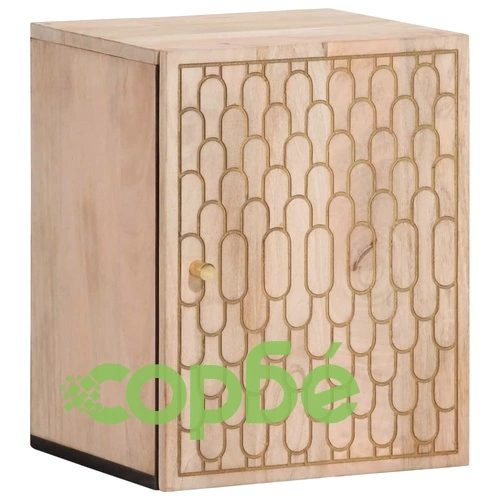 Стенен шкаф за баня 38x33x48 см масивно мангово дърво ➤ топ цена ➤ sorbe.bg