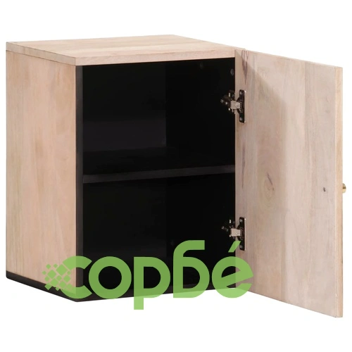 Стенен шкаф за баня 38x33x48 см масивно мангово дърво ➤ топ цена ➤ sorbe.bg