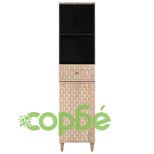 Шкаф за баня 38x33x160 см масивно мангово дърво ➤ топ цена ➤ sorbe.bg