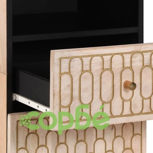 Шкаф за баня 38x33x160 см масивно мангово дърво ➤ топ цена ➤ sorbe.bg