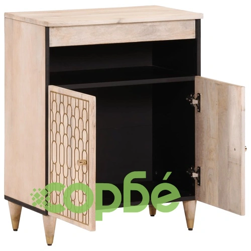 Страничен шкаф 60x33x75 см манго масивно дърво ➤ топ цена ➤ sorbe.bg