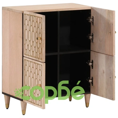 Страничен шкаф 60x33x75 см манго масивно дърво ➤ топ цена ➤ sorbe.bg