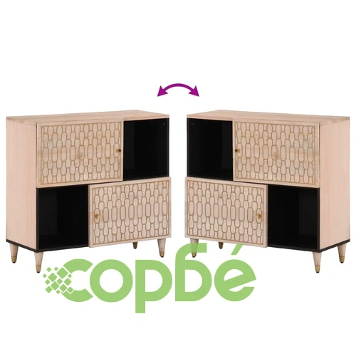 Страничен шкаф 80x33x75 см манго масивно дърво ➤ топ цена ➤ sorbe.bg