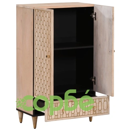 Висок шкаф, 60x33x100 см, мангово дърво масив ➤ топ цена ➤ sorbe.bg