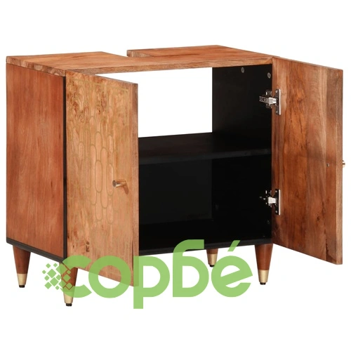 Шкаф за баня 62x33x58 см масивно мангово дърво ➤ топ цена ➤ sorbe.bg