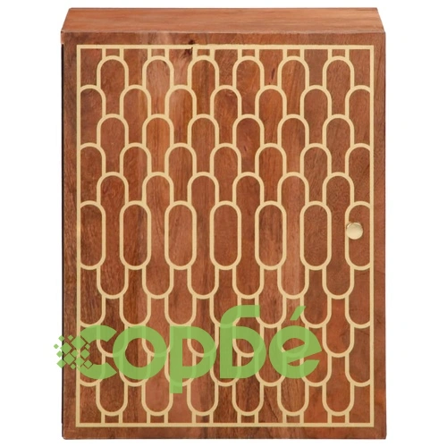 Стенен шкаф за баня 38x33x48 см масивно мангово дърво ➤ топ цена ➤ sorbe.bg