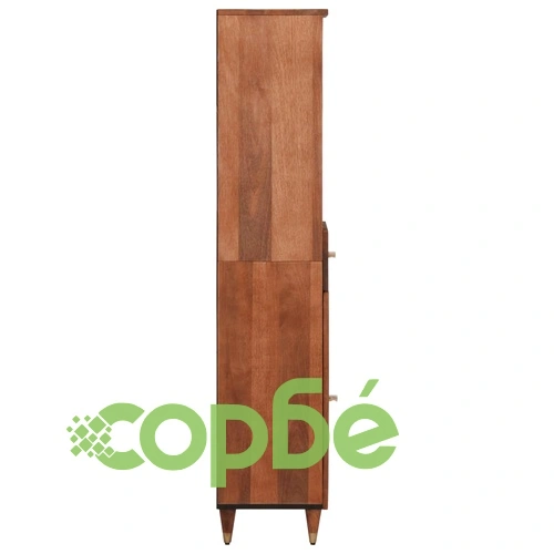 Шкаф за баня 38x33x160 см масивно мангово дърво ➤ топ цена ➤ sorbe.bg